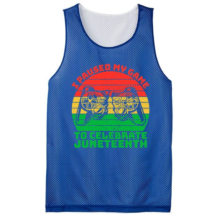 Paused My Game To Celebrate Juneteenth Video Gamer Gift Mesh Reversible Basketball Jersey Tank