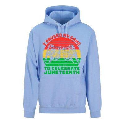 Paused My Game To Celebrate Juneteenth Video Gamer Gift Unisex Surf Hoodie