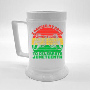 Paused My Game To Celebrate Juneteenth Video Gamer Gift Beer Stein