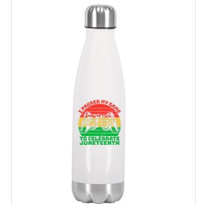 Paused My Game To Celebrate Juneteenth Video Gamer Gift Stainless Steel Insulated Water Bottle