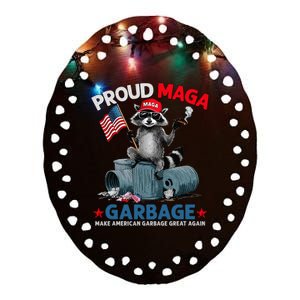 Proud Maga Garbage Trump Make American Garbage Great Again Ceramic Oval Ornament