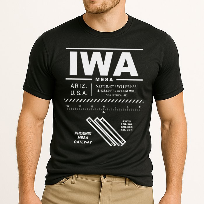 Phoenix Mesa Gateway Airport Arizona Iwa Cooling Performance Crew T-Shirt
