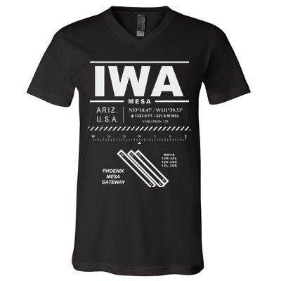 Phoenix Mesa Gateway Airport Arizona Iwa V-Neck T-Shirt