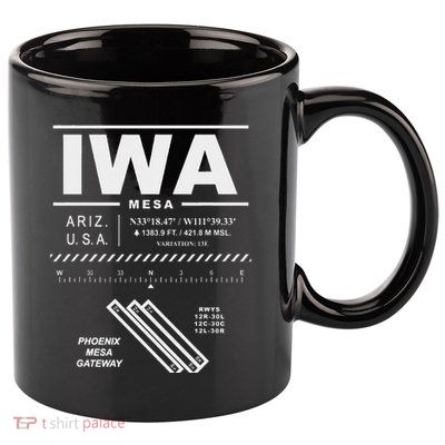 Phoenix Mesa Gateway Airport Arizona Iwa 11oz C Handle Ceramic Mug