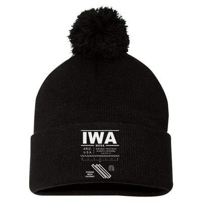 Phoenix Mesa Gateway Airport Arizona Iwa Pom Pom 12in Knit Beanie