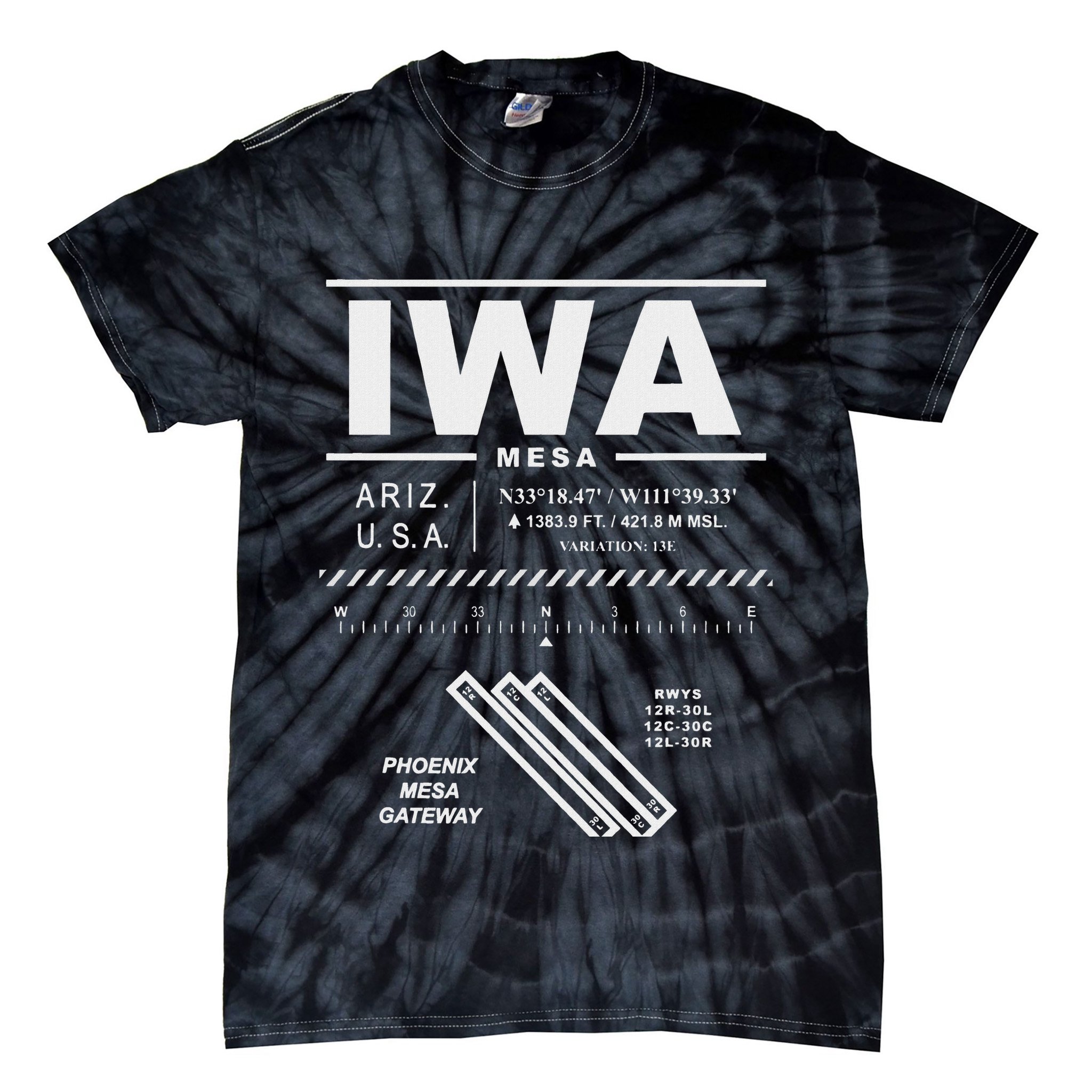 Phoenix Mesa Gateway Airport Arizona Iwa Tie-Dye T-Shirt