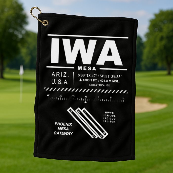 Phoenix Mesa Gateway Airport Arizona Iwa Golf Towel