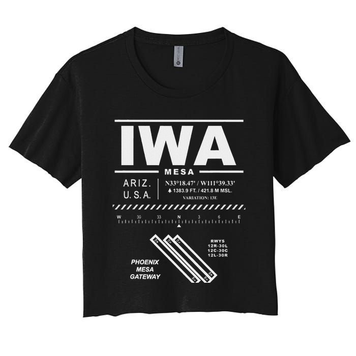 Phoenix Mesa Gateway Airport Arizona Iwa Women's Crop Top Tee