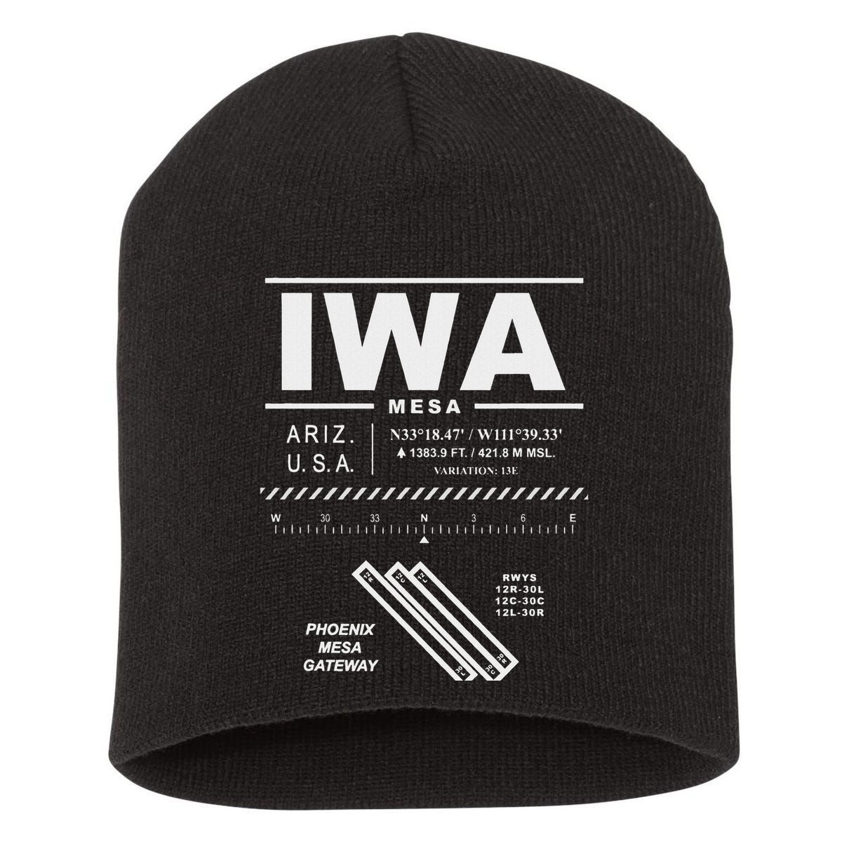 Phoenix Mesa Gateway Airport Arizona Iwa Short Acrylic Beanie