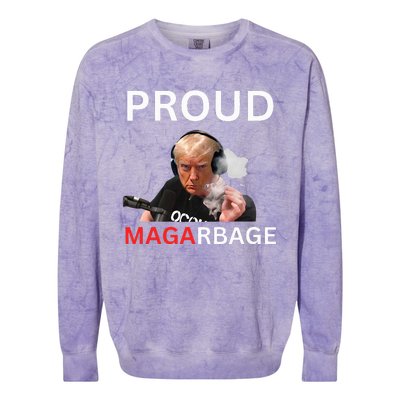 Proud Maga Garbage Proud To Be Garbage Trump Supporters Colorblast Crewneck Sweatshirt