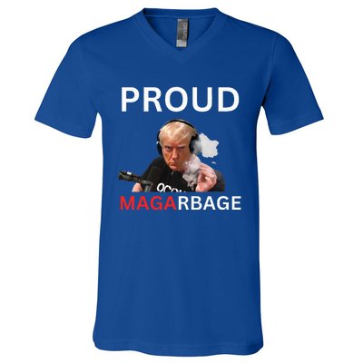 Proud Maga Garbage Proud To Be Garbage Trump Supporters V-Neck T-Shirt