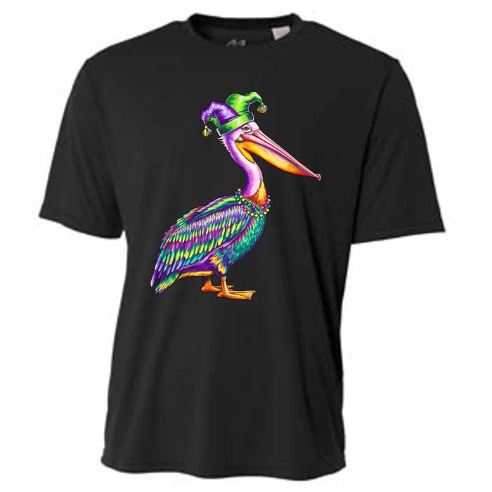 Pelican Mardi Gras Carnival Animal Lover Cooling Performance Crew T-Shirt