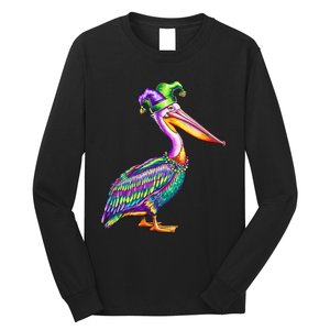 Pelican Mardi Gras Carnival Animal Lover Long Sleeve Shirt