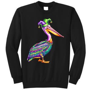 Pelican Mardi Gras Carnival Animal Lover Tall Sweatshirt