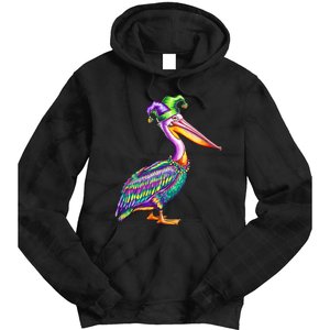 Pelican Mardi Gras Carnival Animal Lover Tie Dye Hoodie