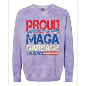 Proud Maga Garbage Trump Supporter Colorblast Crewneck Sweatshirt