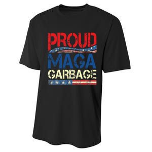 Proud Maga Garbage Trump Supporter Performance Sprint T-Shirt