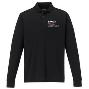 Proud Maga Garbage Votetrump 2024 Trump Supporter Garbage Performance Long Sleeve Polo