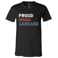 Proud Maga Garbage Votetrump 2024 Trump Supporter Garbage V-Neck T-Shirt