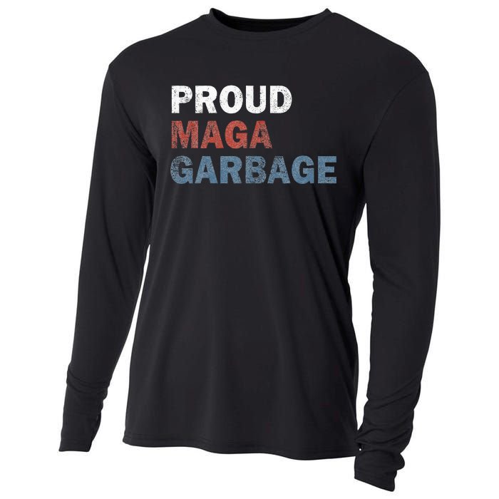 Proud Maga Garbage Votetrump 2024 Trump Supporter Garbage Cooling Performance Long Sleeve Crew