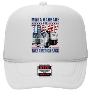 Proud Maga Garbage Trump Supporter Trump Garbage Truck High Crown Mesh Back Trucker Hat