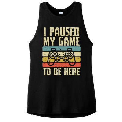 Paused My Game To Be Here Video Game Controller Ladies PosiCharge Tri-Blend Wicking Tank