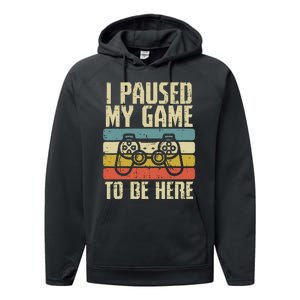 Paused My Game To Be Here Video Game Controller Performance Fleece Hoodie