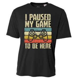 Paused My Game To Be Here Video Game Controller Cooling Performance Crew T-Shirt