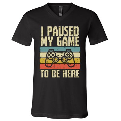 Paused My Game To Be Here Video Game Controller V-Neck T-Shirt