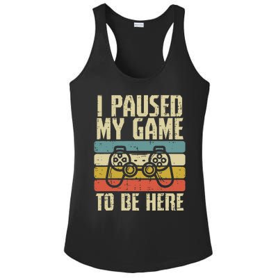 Paused My Game To Be Here Video Game Controller Ladies PosiCharge Competitor Racerback Tank