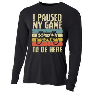 Paused My Game To Be Here Video Game Controller Cooling Performance Long Sleeve Crew