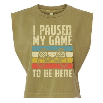 Paused My Game To Be Here Video Game Controller Garment-Dyed Women's Muscle Tee