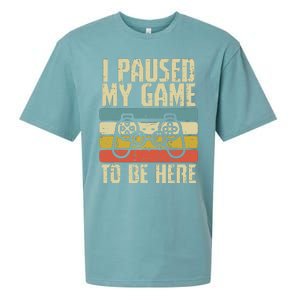 Paused My Game To Be Here Video Game Controller Sueded Cloud Jersey T-Shirt