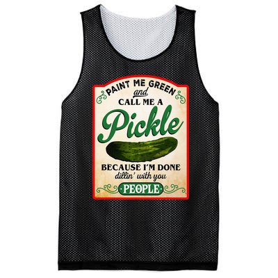 Paint Me Green And Call Me A Pickle Funny Mesh Reversible Basketball Jersey Tank