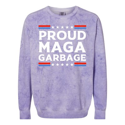 Proud Maga Garbage Trump Supporter Colorblast Crewneck Sweatshirt