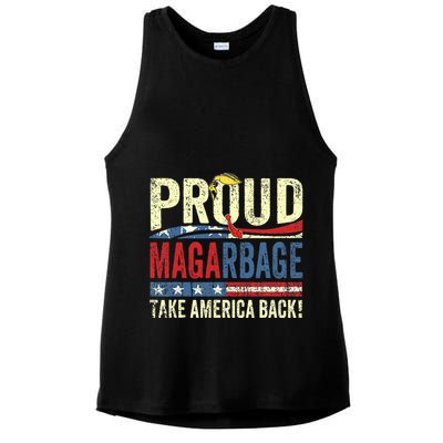 Proud Maga Garbage Proud To Be Garbage Trump Supporters Ladies PosiCharge Tri-Blend Wicking Tank