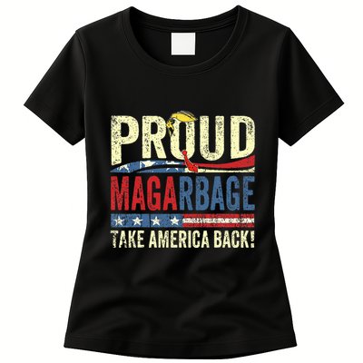 Proud Maga Garbage Proud To Be Garbage Trump Supporters Womens T-Shirt