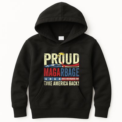 Proud Maga Garbage Proud To Be Garbage Trump Supporters Kids Hoodie