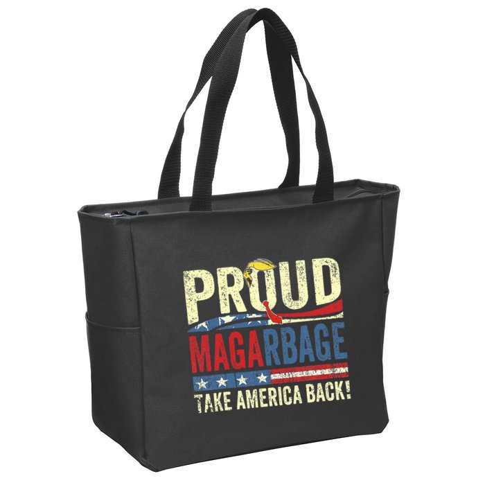 Proud Maga Garbage Proud To Be Garbage Trump Supporters Zip Tote Bag