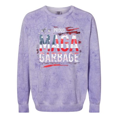 Proud Maga Garbage Premium Colorblast Crewneck Sweatshirt