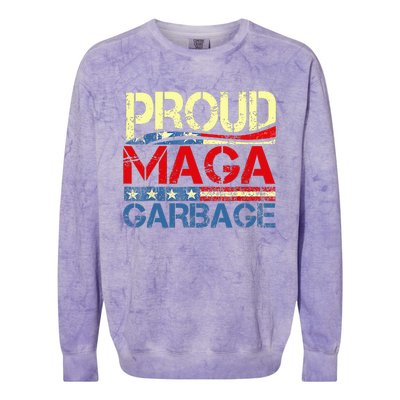 Proud Maga Garbage Trump Supporter Colorblast Crewneck Sweatshirt