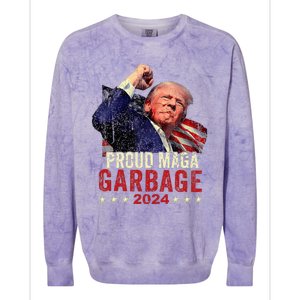 Proud Maga Garbage Trump Supporter Colorblast Crewneck Sweatshirt