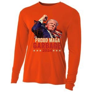 Proud Maga Garbage Trump Supporter Cooling Performance Long Sleeve Crew