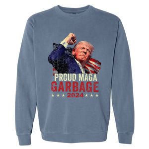 Proud Maga Garbage Trump Supporter Garment-Dyed Sweatshirt