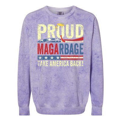 Proud Maga Garbage Trump Supporters Colorblast Crewneck Sweatshirt