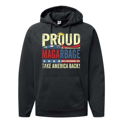 Proud Maga Garbage Trump Supporters Performance Fleece Hoodie