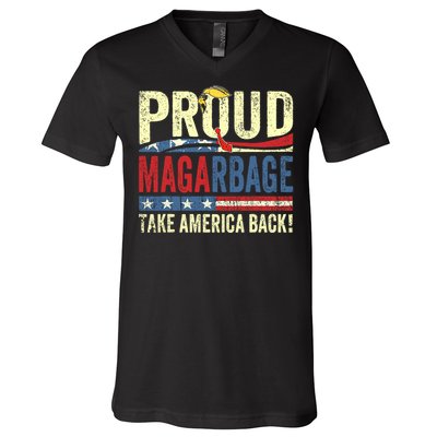 Proud Maga Garbage Trump Supporters V-Neck T-Shirt