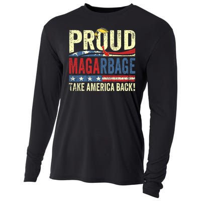 Proud Maga Garbage Trump Supporters Cooling Performance Long Sleeve Crew