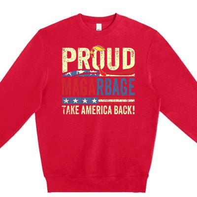 Proud Maga Garbage Trump Supporters Premium Crewneck Sweatshirt