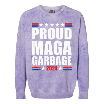 Proud Maga Garbage Trump Supporter Colorblast Crewneck Sweatshirt